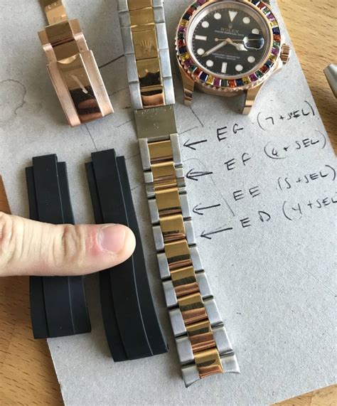 adjusting rolex band|Rolex oysterflex size chart.